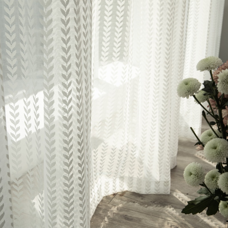 

MAKEHOME Шифоновые шторы с листьями