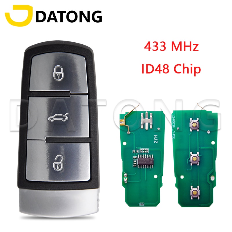 

Datong World 3C 0959752 BA ID48 чип 433 МГц полуумный автомобильный ключ дистанционного управления для VW Volkswagen Passat B6 3C B7 Magotan CC
