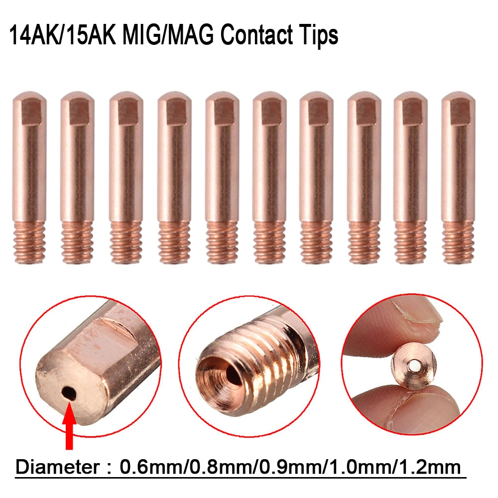 

Контактные наконечники для сварки MB-15AK 14AK M6 * 25 мм 0,6/0,8/0,9/1,0/1,2 мм