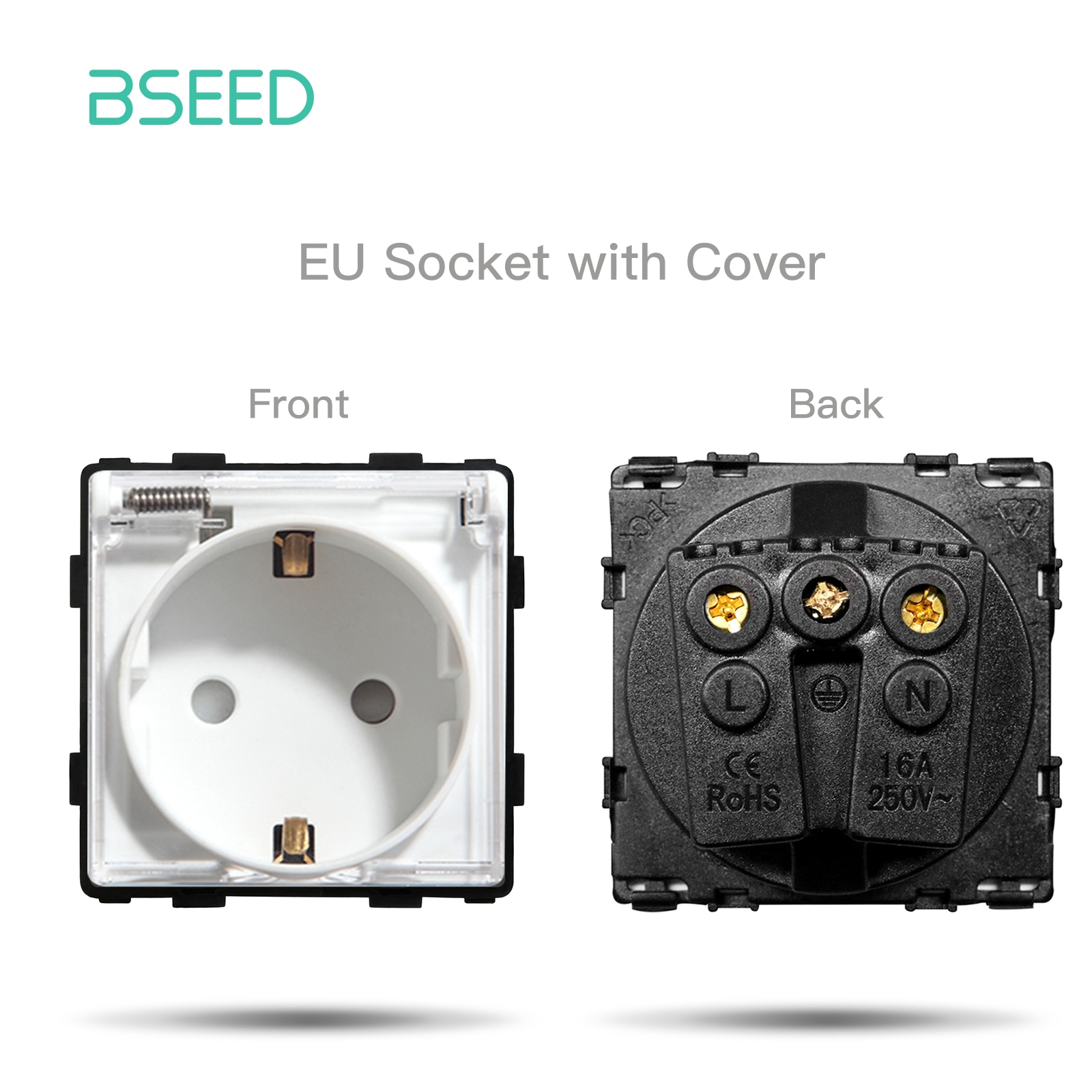 

Электрическая розетка BSEED 16А 250В с крышкой