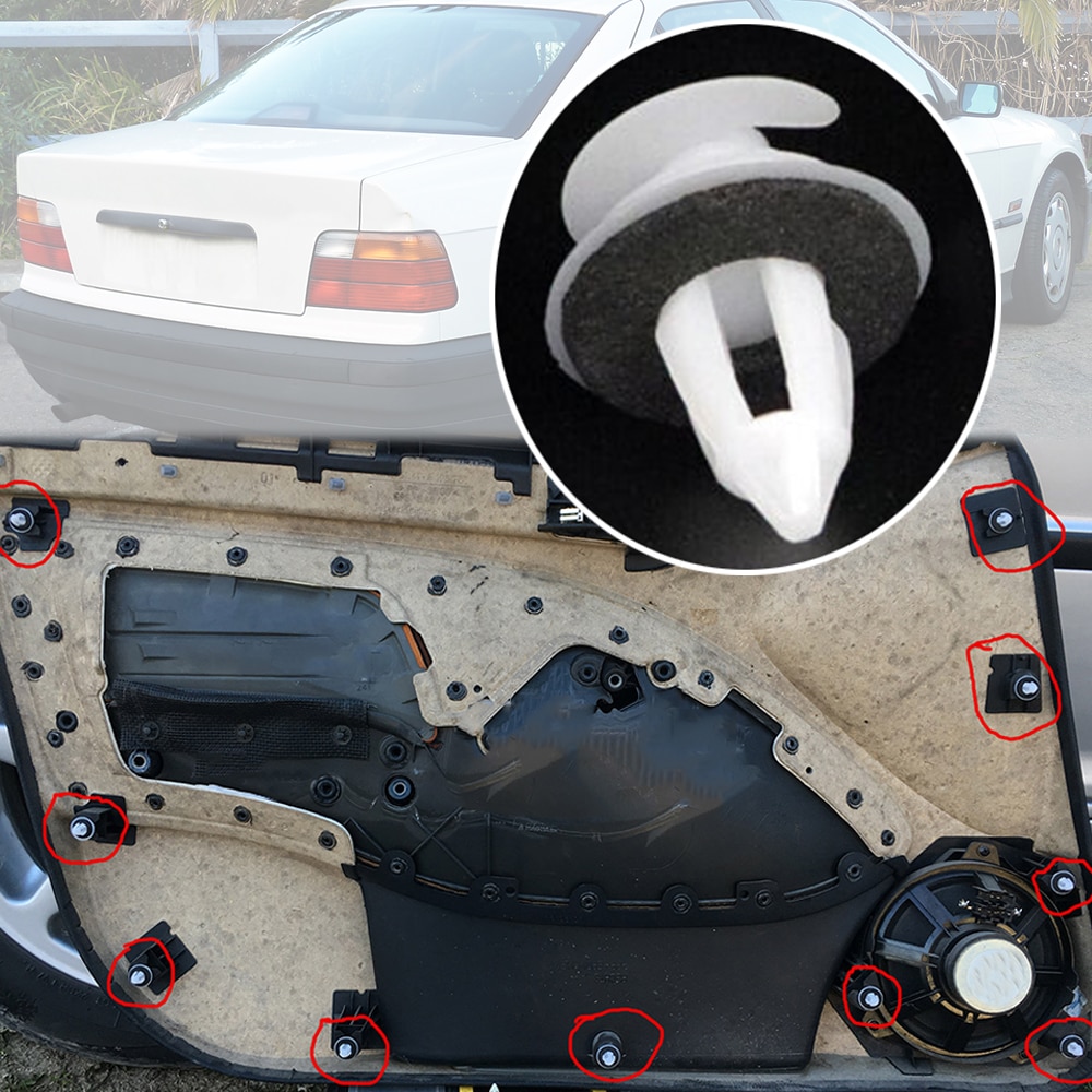 

10 шт. зажим для обшивки дверной панели 51411973500 для BMW E36 1990 - 1995 1996 1997 1998 316i 318is 320i 325i 328i M3 Z3