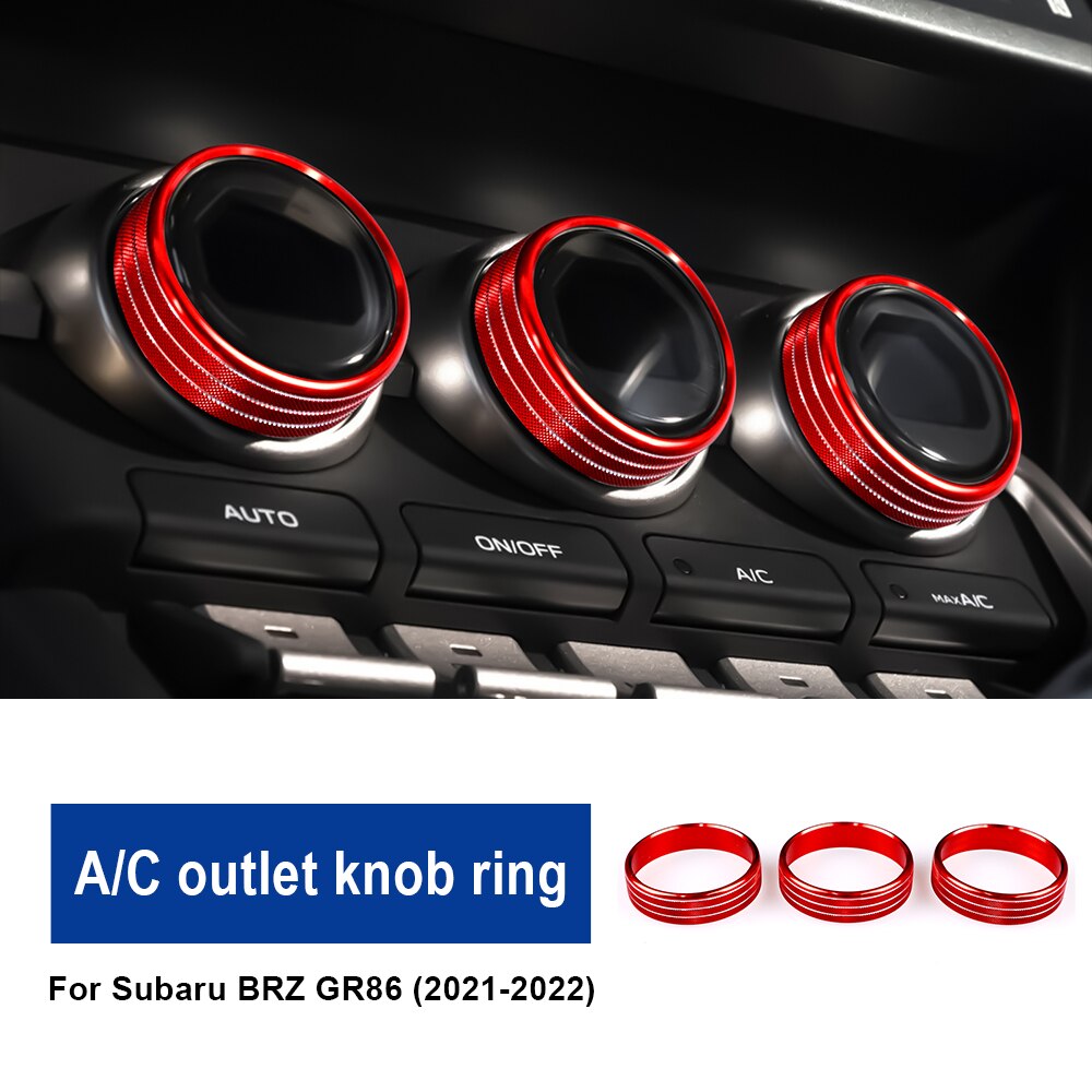 

Кольца переключателя переменного тока для Subaru BRZ GR86 2021 2022 2023 2024, регулировочная ручка переменного тока, крышка, аудио ручка навигации, аксессуары для интерьера, отделка