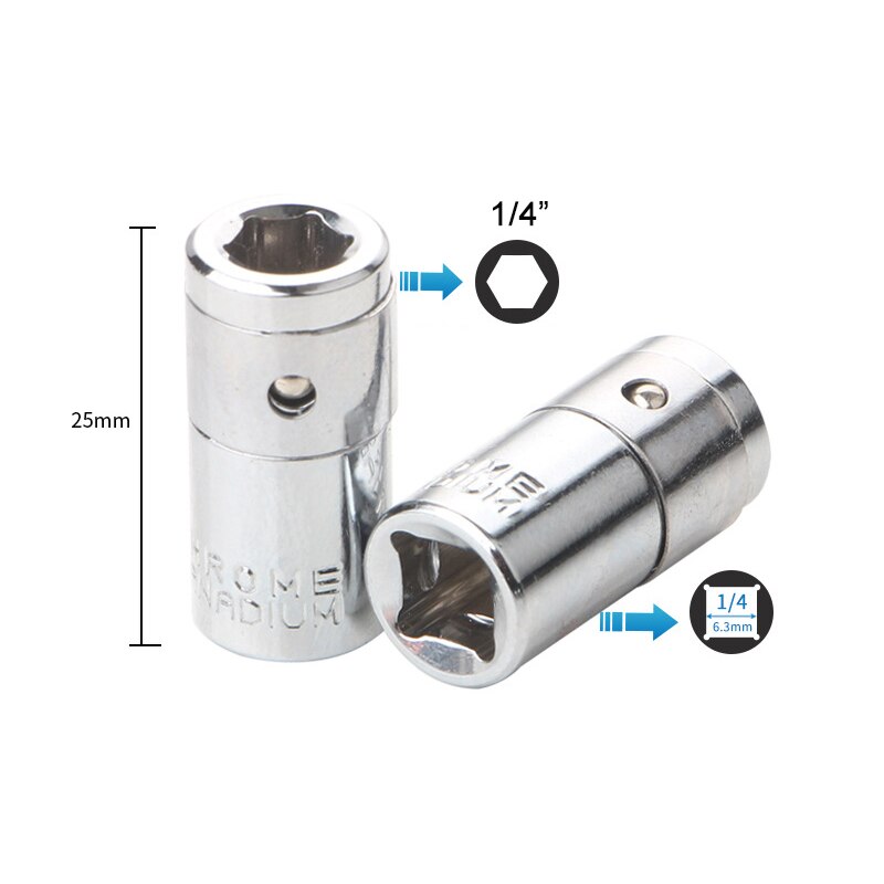 

3/8 1/2 to 3/8 1/4 Adapter Socket Square Wrench End To Hex Screwdriver End Conversion Adaptor Tool Connection Head