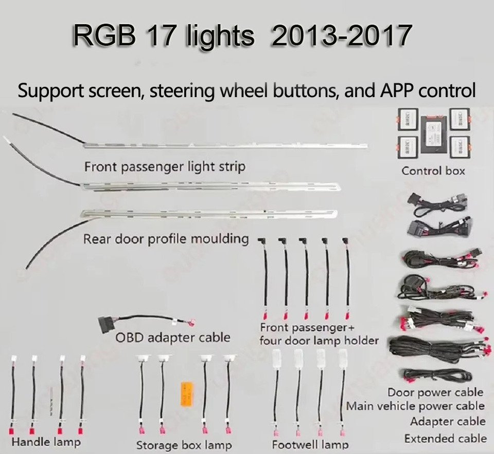 

Светодиодная подсветка Ouchuangbo для VW Golf 7 gti 7,5 Mk7 2013-2021, окружающая лампа, атмосферная лампа, экологический комплект, освещение звезды
