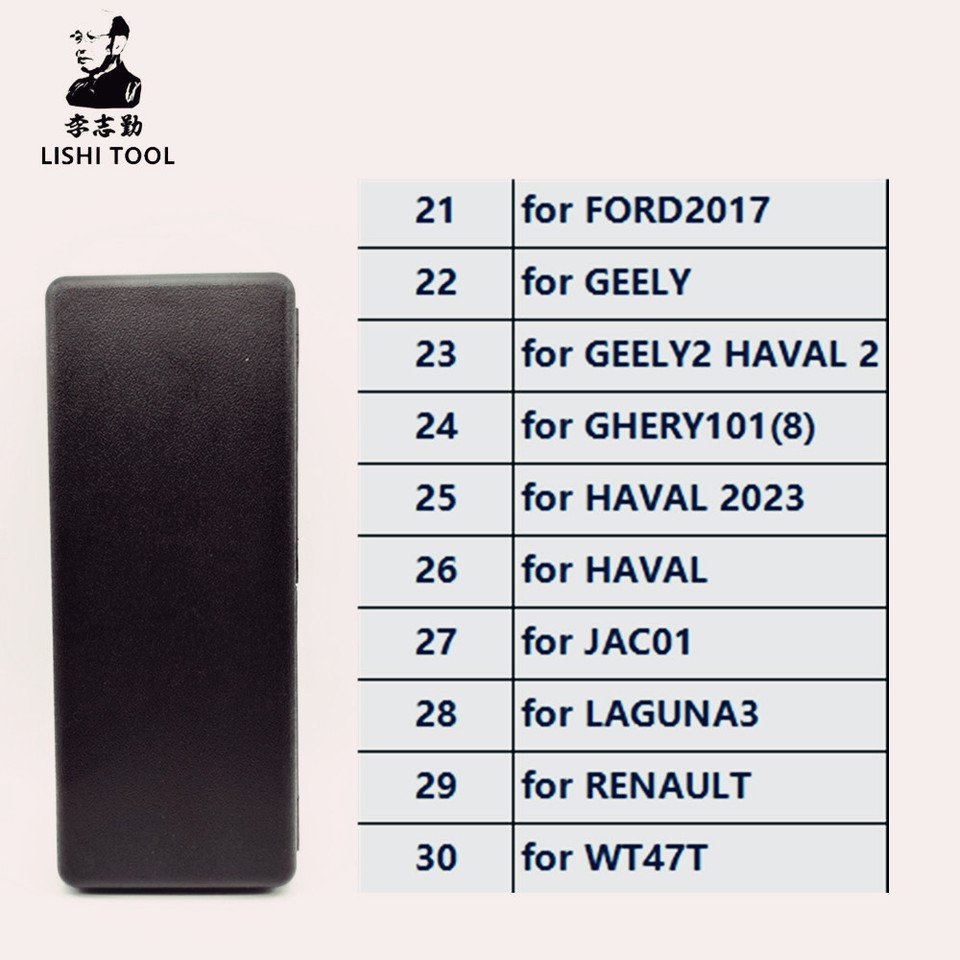 

21 # -30 # Инструмент Lishi 2в1 ДЛЯ FORD2017 для Geely2 для CHERY1018) ДЛЯ HAVAL2023 ДЛЯ HAVAL ДЛЯ JAC01 ДЛЯ LAGUNA3 ДЛЯ RENAULT WT47T