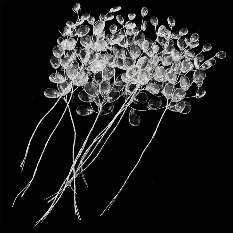 

Artificial White Crystal Acrylic Water Droplet Handmade Hot Sale Wedding Bridal Bouquet Wreath Table DIY Gift Decor Accessories