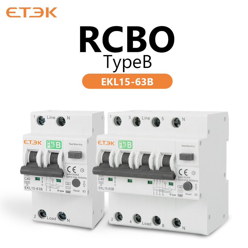 

Автоматический выключатель остаточного тока ETEK RCD 30mA