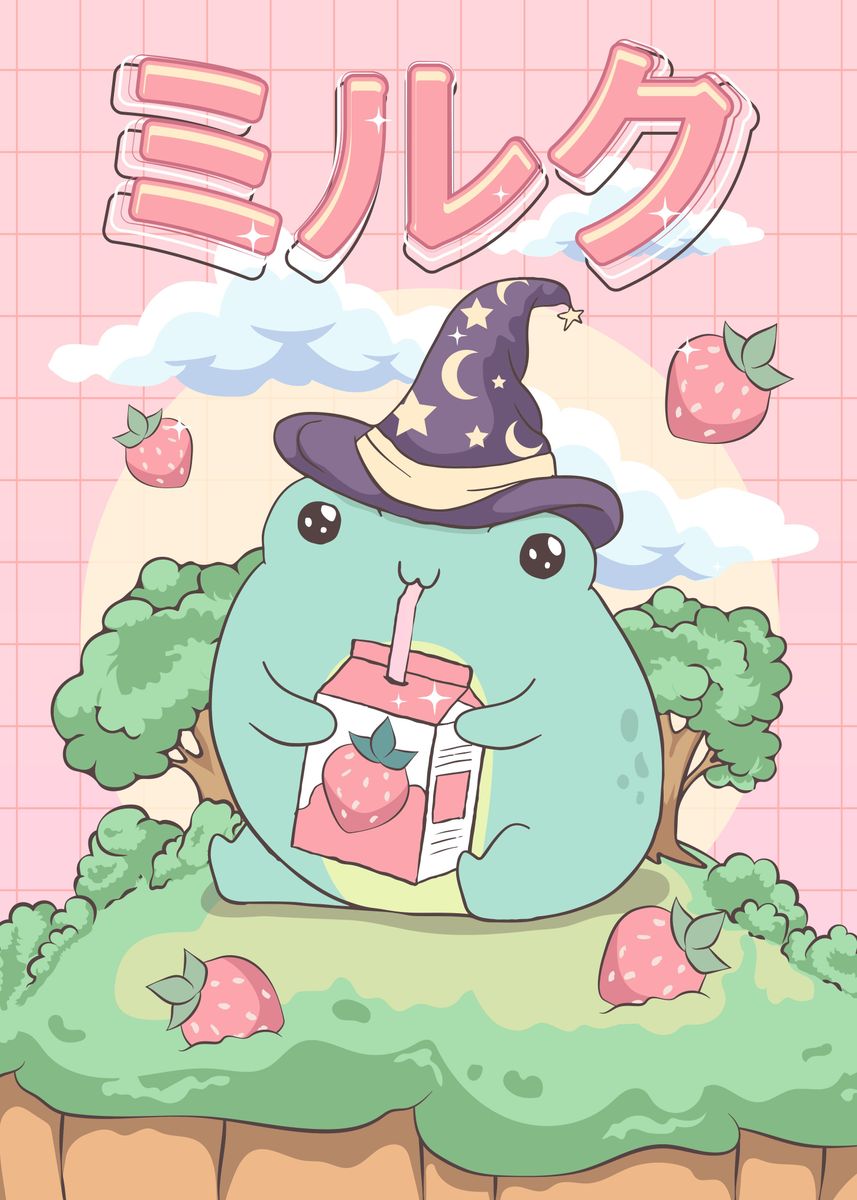 

Япония Милый Kawaii Аxolotl Плакат на холсте