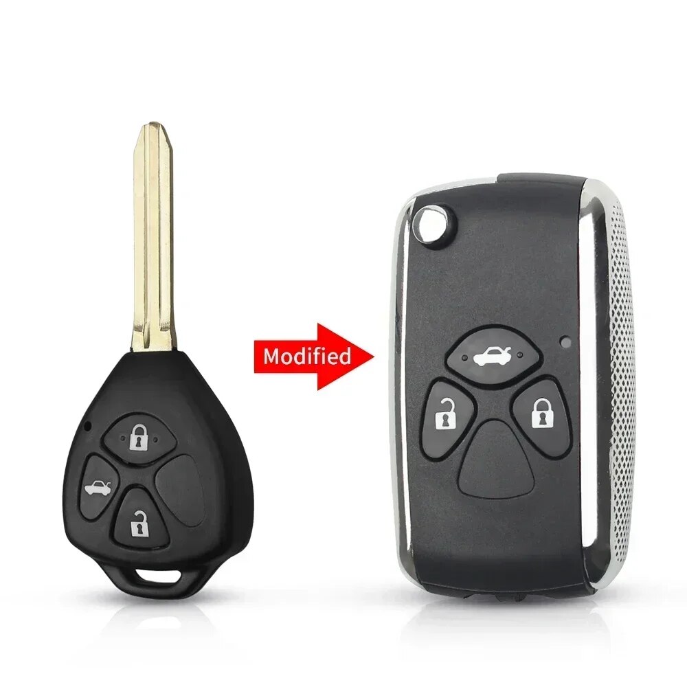 

KEYYOU обновленный 2/3/4 кнопочный флип-чехол для Toyota Reiz Camry Rav4 Yaris Corolla 4runner Avlon Складной автомобильный дистанционный ключ