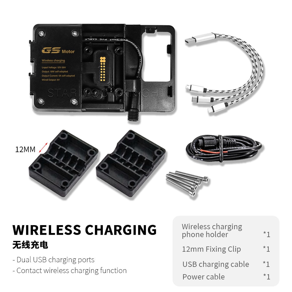 

Для BMW R1200GS LC Adventure Navigation Bracket R1250GS S1000XR R1200RS USB беспроводное зарядное устройство Держатель для мобильный телефон