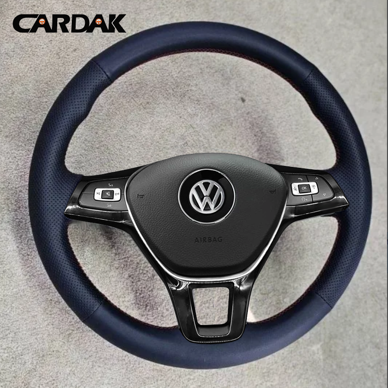 

Полностью черный кожаный чехол на руль для Volkswagen VW Amarok T6 California Caravelle Kombi Multivan Transporter 2015-2021