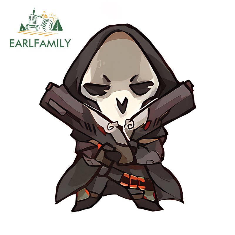 

EARLFAMILY 13 см x 10,8 см Overwatch жнец наклейка пистолет JDM личность скелет призрак аниме автомобильные наклейки JDM автомобильные аксессуары