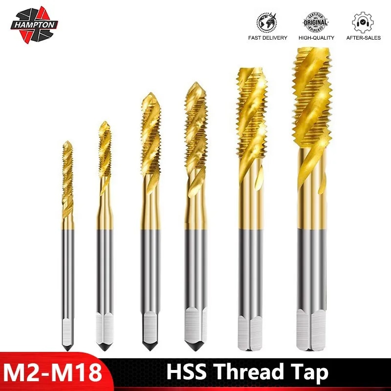 

Метчик резьбовой спиральный хсан с титановым покрытием xcan M2-M18