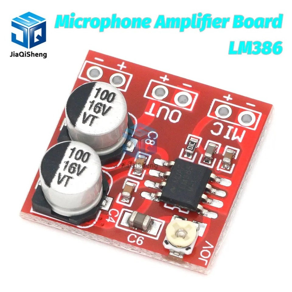

Микрофонный усилитель LM386 JIAQISHENG JQS без потенциометра