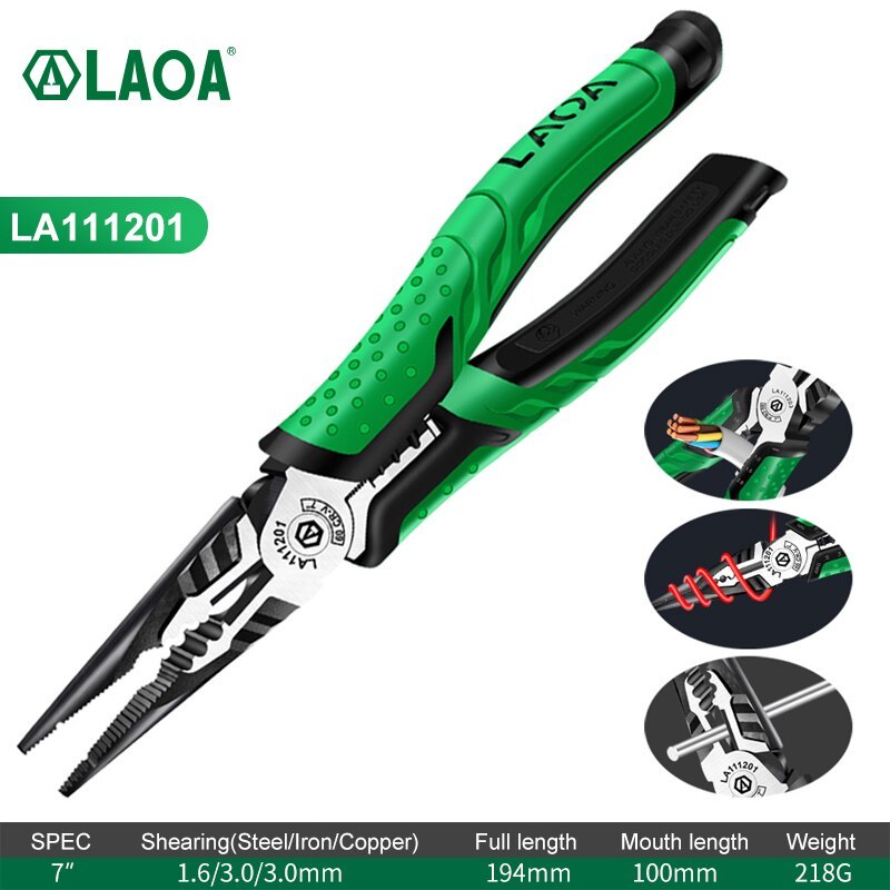 

LAOA Многофункциональные Плоскогубцы Для Зачистки Проводов, Кабельный Резак С Длинными Носами, Боковой Резак