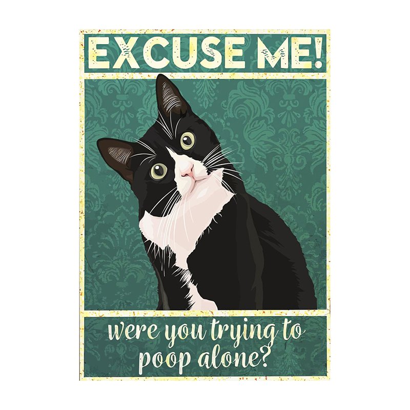 

Плакат "Are You Pooping" черный кот