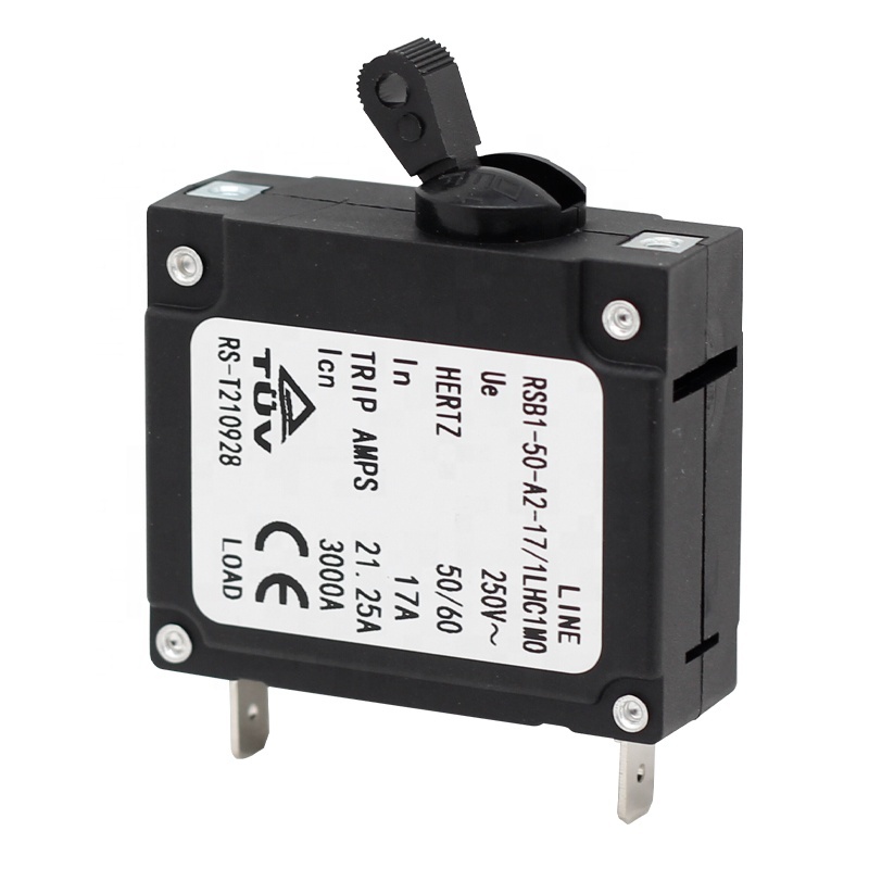 

17A 250V Toggle Single Pole Circuit Breakers Hydraulic Magnetic Circuit breaker