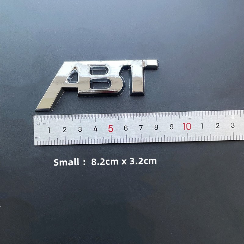 

3D металлический логотип ABT с буквами, эмблема автомобиля, значок для Audi A5 A7 A1 SQ5 TT RS6 RS3 Q7 Q5 Q8 A3 VW Golf 7 ABT, наклейка, аксессуары