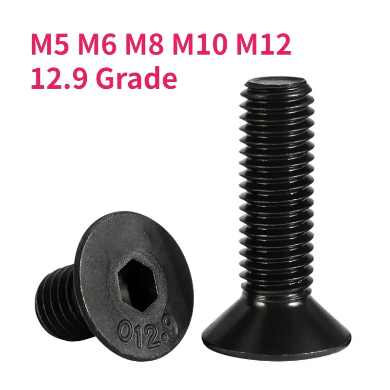 

Шестигранный болт с потайной головкой M5 M6 M8 M10 M12 черного цвета 12.9 класса