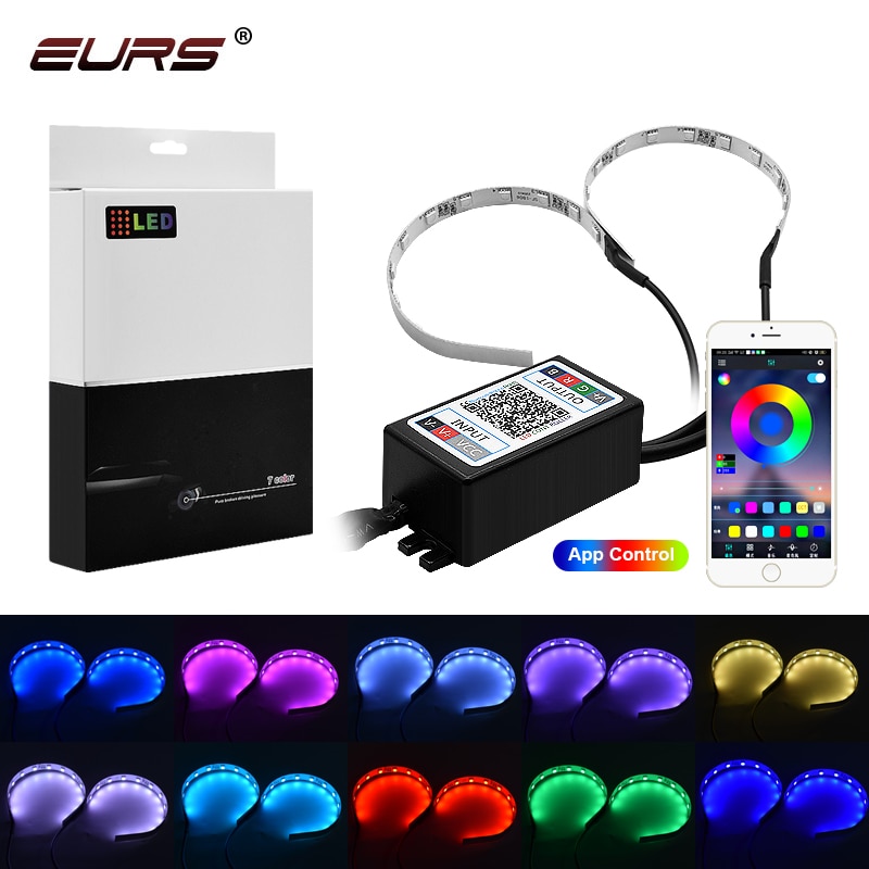 

360-градусный светодиодный RGB-приложение Bluetooth Devil Demon Eyes Автомобиль Мотоцикл 2,5 3,0-дюймовый проектор Объектив автомобиля Angel Eye DRL Автомобильные аксессуары