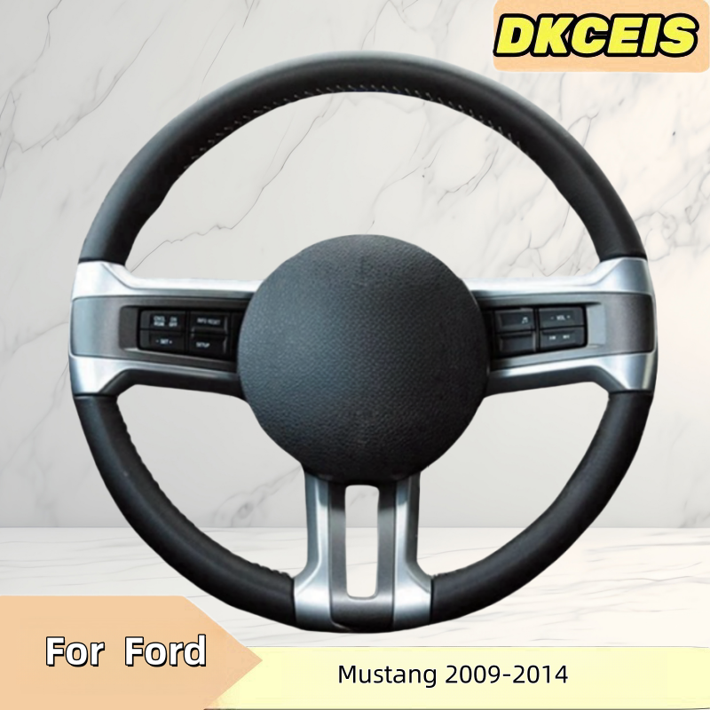 

Автомобильный чехол на руль из искусственной кожи, дышащий для Ford Mustang 2009 2010 2011 2012 2013 2014, плетеный чехол на руль