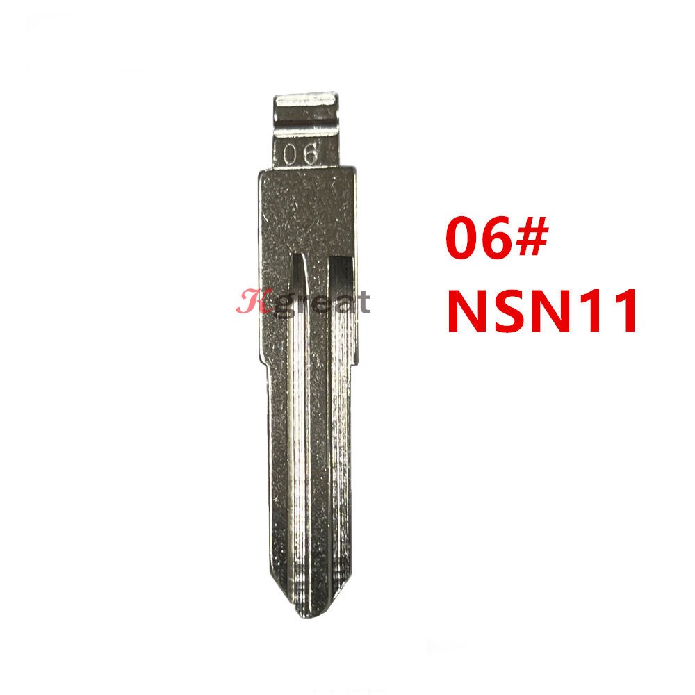 

10 шт. 06 # NSN11 необработанный металлический флип-ключ для Nissan Bluebird Cedric Cefiro Subaru Honda KD VVDI JMD Fob Запасное лезвие