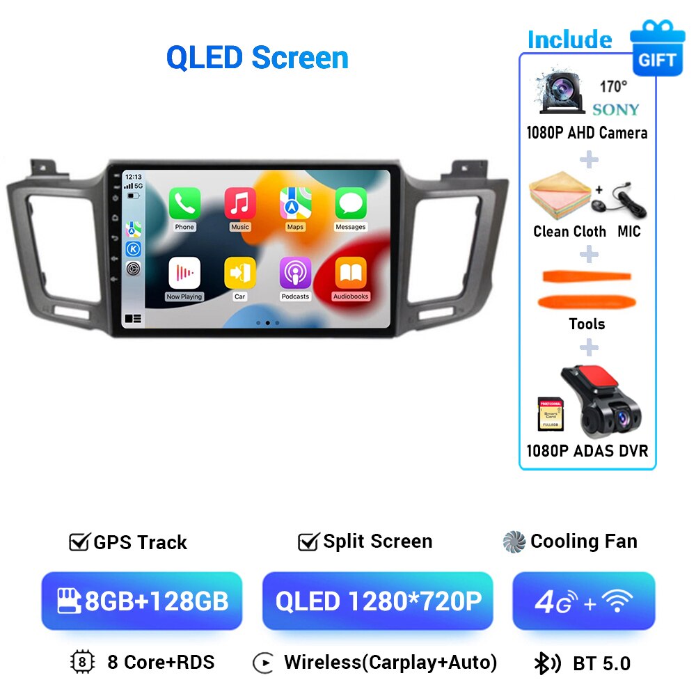 

Автомобильный радиоприемник Android 15 Auto Carplay для Toyota RAV4 RAV 4 Xa40 2012 2013 2014 2015 2016 2017 2018 2019 Стерео Мультимедийный плеер BT