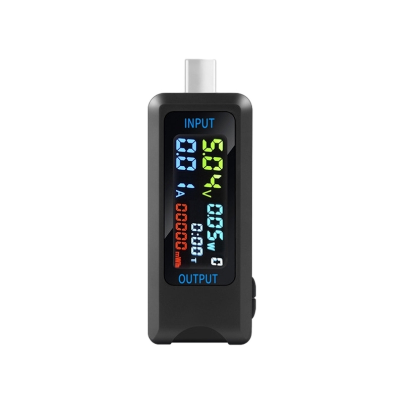 

USB-тестер типа C, цветной экран, ЖК-цифровой мультиметр, вольтметр напряжения и тока USB C, амперметр, детектор напряжения,
