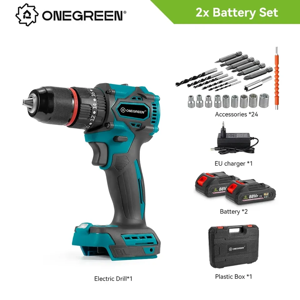 

ONEGREEN 480N.M 13 мм бесщеточная электрическая ударная дрель аккумуляторная дрель электрическая отвертка электроинструменты для Makita 18 В аккумуляторный штифт