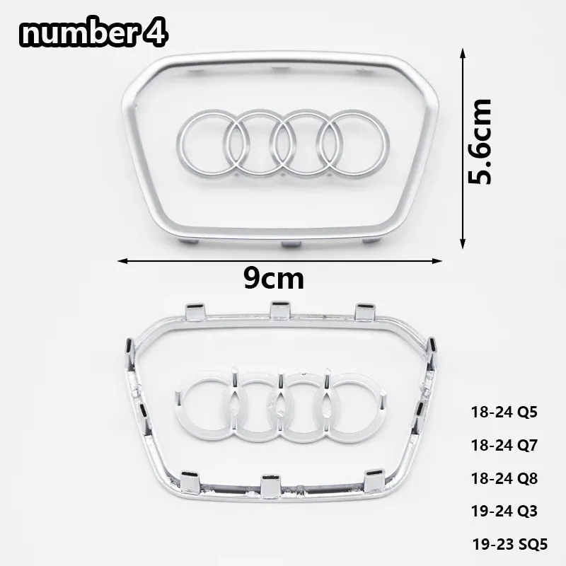 

Для Audi A3 A4 B8 8P B9 8V A5 A6 C7 A7 Q3 Q5 Q7 Автомобильный логотип на руле, яркая рамка, полоса, гальваническая наклейка с логотипом автомобиля