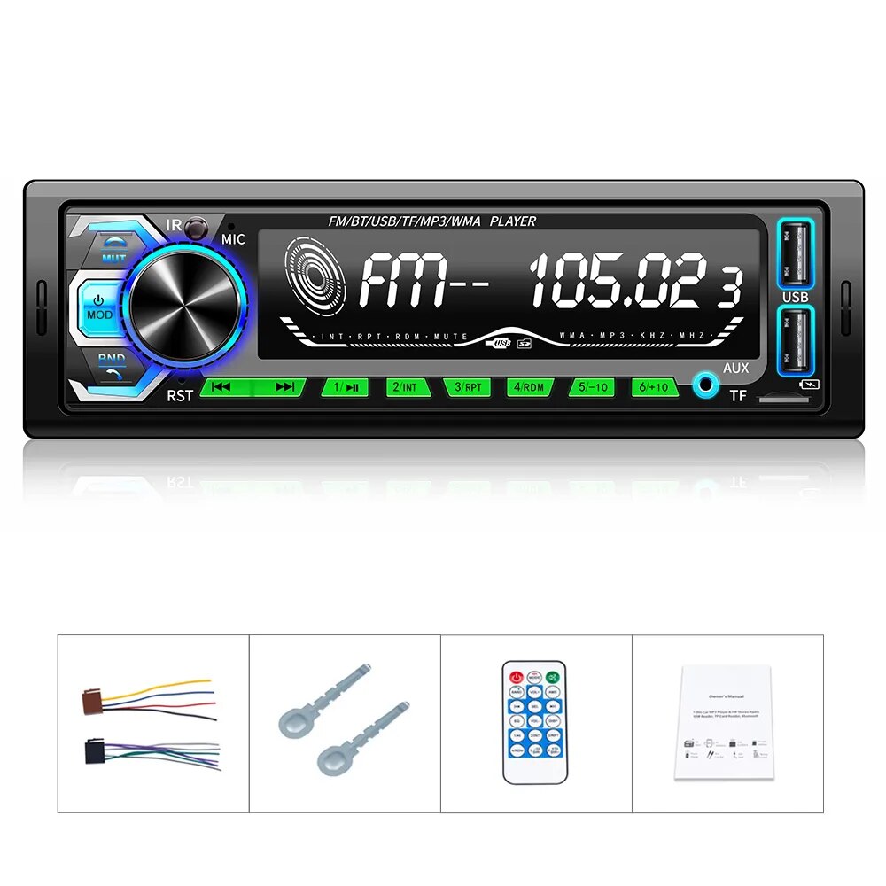 

Автомобильный радиоприемник реакosound, стерео плеер, цифровой Bluetooth MP3-плеер 60Wx4, FM аудио, стерео музыка, USB/SD с входом AUX для приборной панели 7701