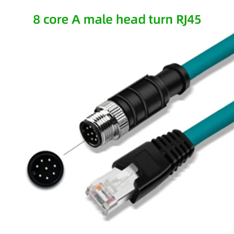 

Соединительный кабель M12 к RJ45 для промышленного Cognex M12 8-контактный 4-контактный код типа X/A/D для экранирования линии RJ45 Ethernet Profinet