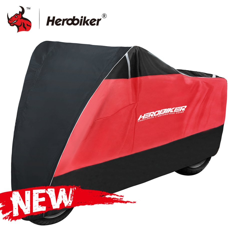 

HEROBIKER чехол для мотоцикла, солнцезащитный крем от дождя, пылезащитный, водонепроницаемый, дождевик, УФ-чехол для скутера, велосипеда, пылезащитный чехол от дождя, черный