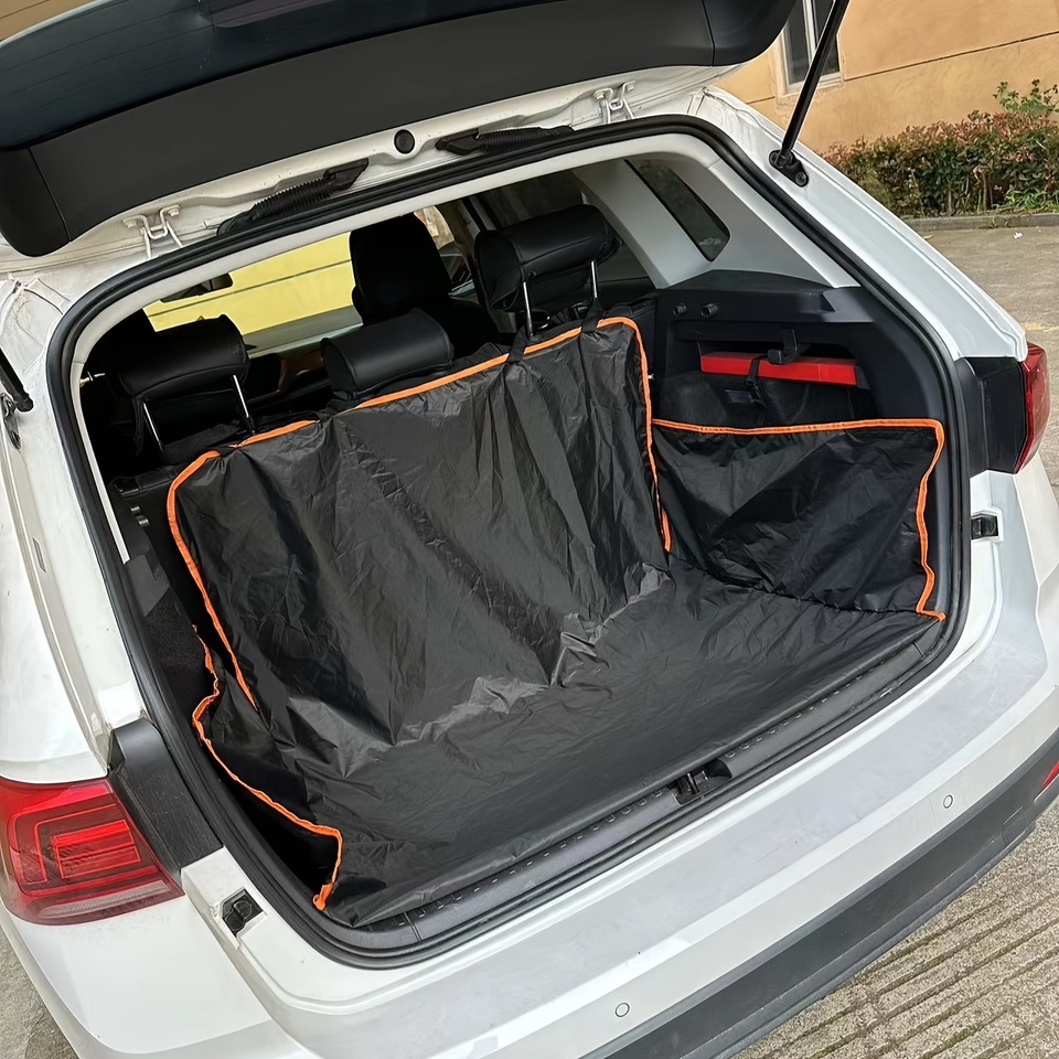 

Вкладыш багажника из полиэфирного волокна с оранжевой отделкой — прочный защитный коврик для багажника автомобиля