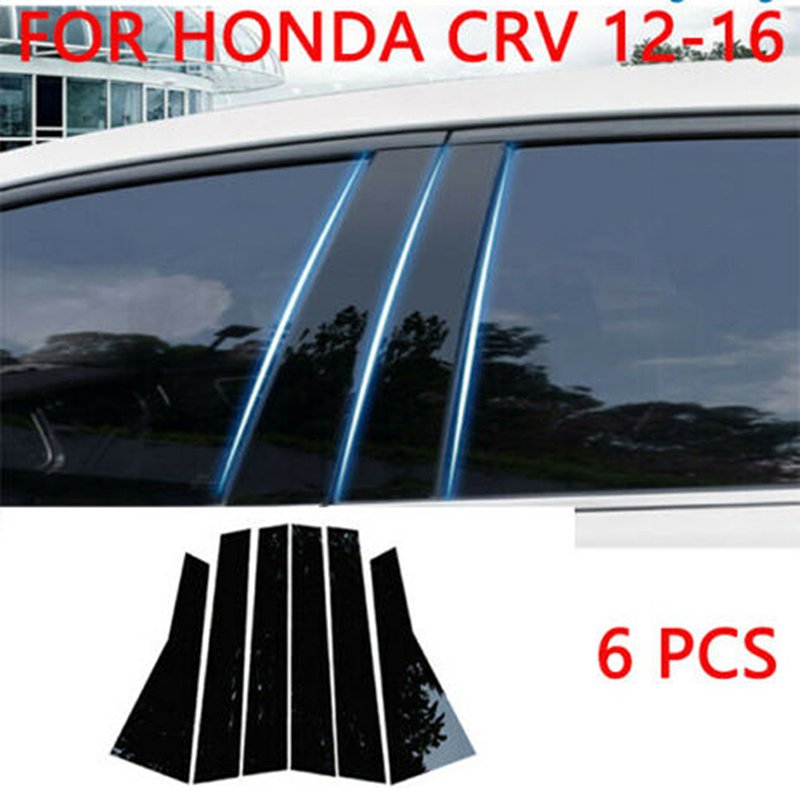 

Набор Из 6 Шт., Черные Блестящие Хромированные Наклейки Для Honda CR-V 2012-2016, Накладки На Боковые Окна