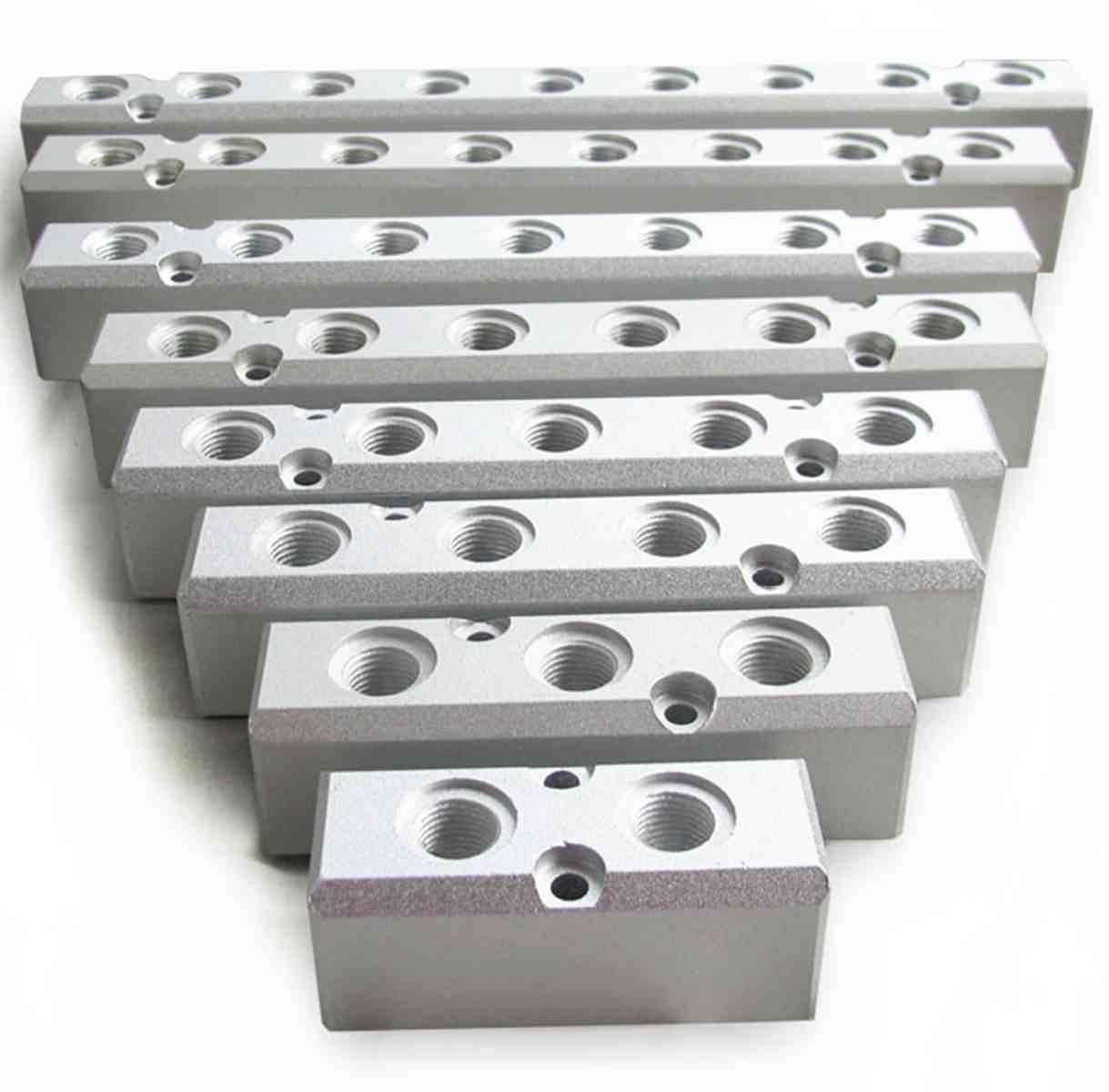 

1/2 "BSPP In 1/4" BSPP Out 4/5/6/7/8/9/10/12 портов 30x30 мм Пневматический алюминиевый разветвитель коллекторного блока Air для газа воды и нефти
