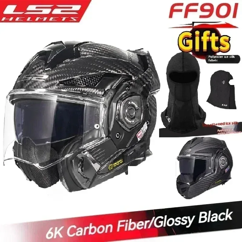 

LS2 Мотоциклетный шлем Оригинальный FF901 Advant X из углеродного волокна Capacete Dual Lens Модульный откидной шлем Cascos Para Moto Helmet