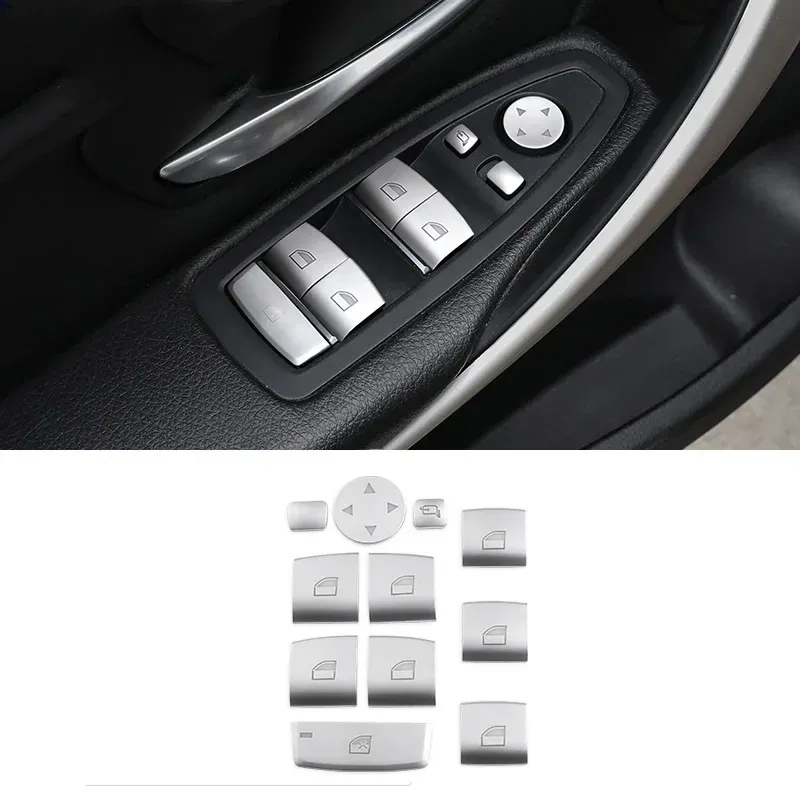

Хромированная кнопка для автомобильного стеклоподъемника BMW 1 3 4 5 6 7 Series X3 X4 X5 X6, крышка переключателя, отделка, аксессуары для интерьера автомобиля
