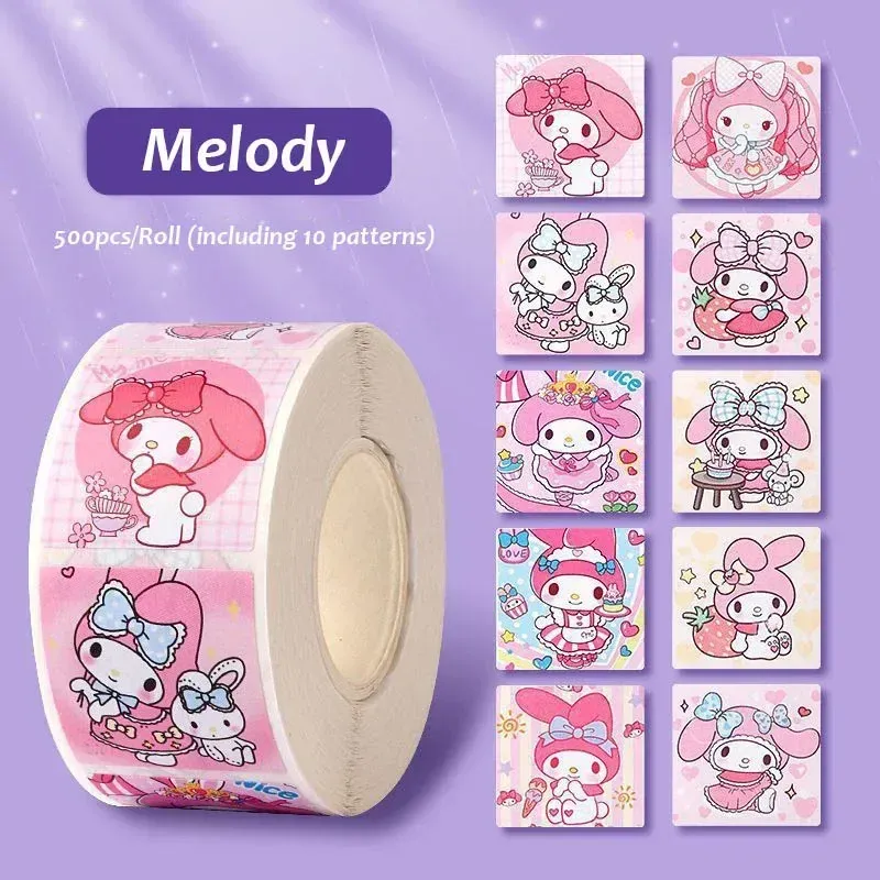 

500 Шт., Наклейки Из ПВХ «Hello Kitty Kuromi Melody Kawaii» Для Украшения Ноутбука, Детская Награда, Сделай Сам, Ремесло