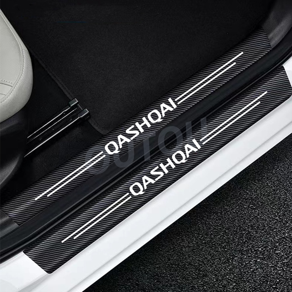 

4 шт. для Nissan Qashqai J10 J11 J12 2007 - 2022 Nismo Накладка на порог автомобиля наклейки из углеродного волокна наклейка Аксессуары для тюнинга