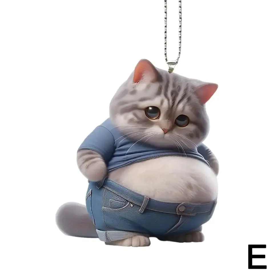 

Брелок для толстого щенка, 2d плоский акриловый мультяшный орнамент с собакой, автомобильное зеркало, рюкзаки, подвесной кулон для домашнего декора G3z1