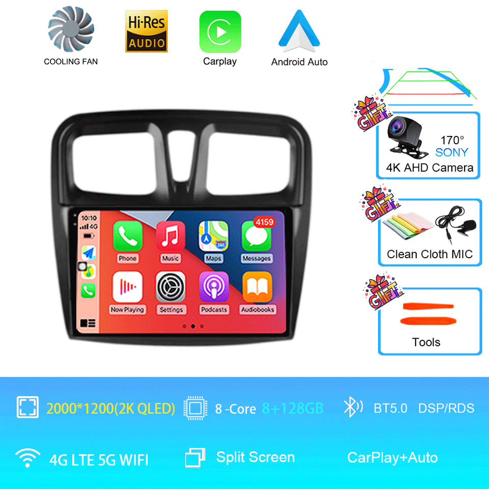 

Android 15 Автомобильный радиоприемник Мультимедийный видеоплеер для Renault Logan 2 Sandero 2 2014-2019 Символ 2 Din Auto Carplay GPS DVD