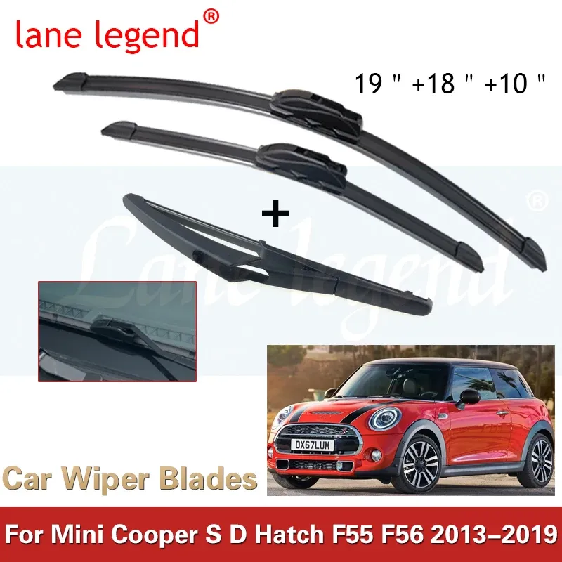 

Для MINI Mini One Cooper S D Hatch F55 F56 2013-2019 автомобильные передние и задние щетки стеклоочистителей стеклоочистителей авто лобовое стекло 19 "+ 18" + 10"