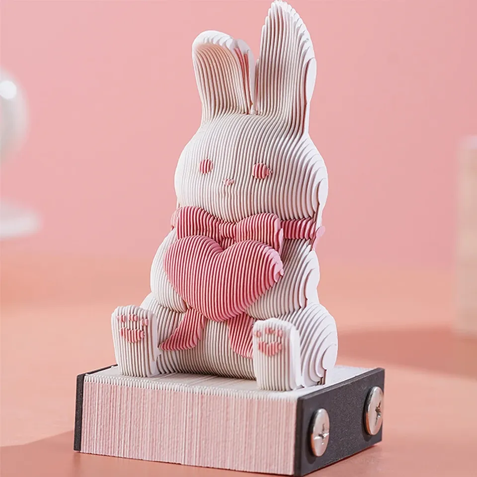 

3D блокнот с кроликом из бумаги