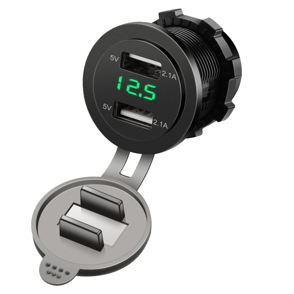 

Автомобильный прикуриватель Extractme 4,2 А, автомобильное двойное USB-разъем для зарядного устройства, 12 В, 24 В, быстрая зарядка, светодиодный адаптер для вольтметра, разветвителя
