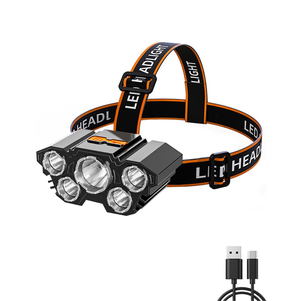 

Налобный фонарь 5 LED ABS