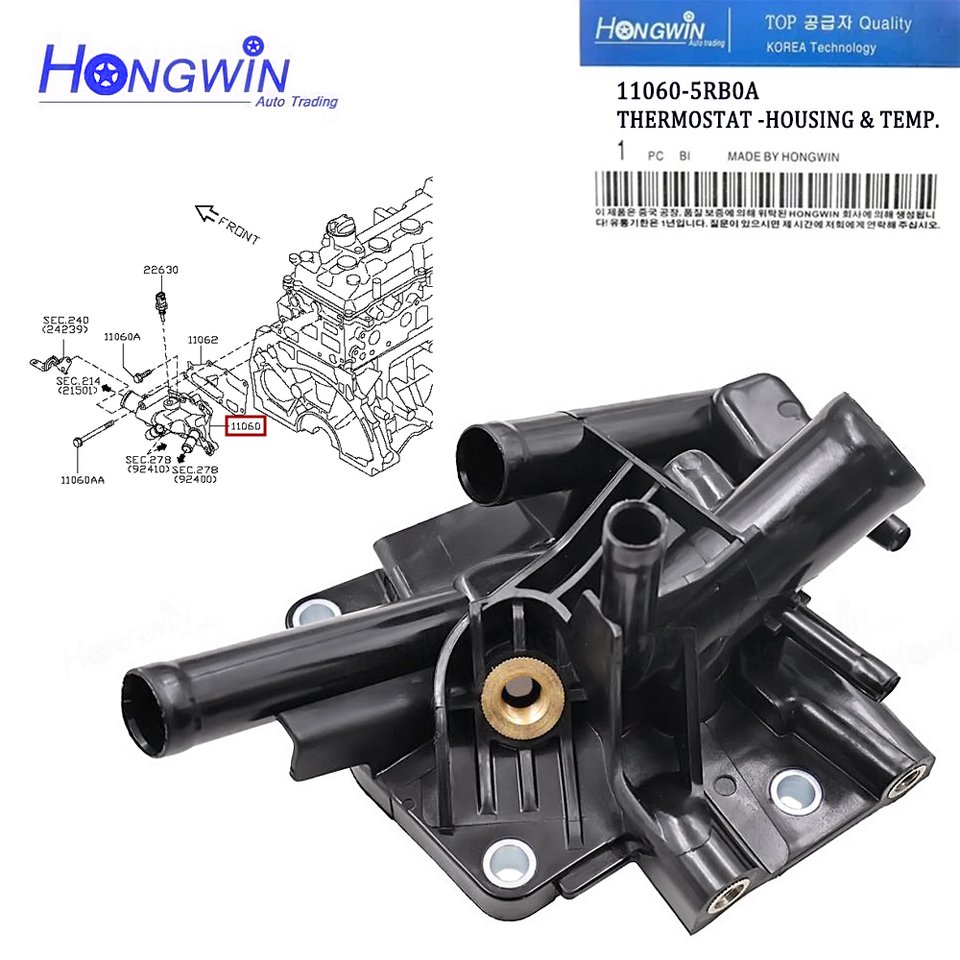 

11060-5RB0A 110605RB0A 22630-JA10A Toma De Agua корпус термостата охлаждающей жидкости двигателя для Nissan Kicks Versa N18 N18X P15B 1,6 2016 +