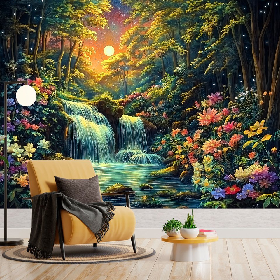 

Гобелен Enchanted Forest Waterfall 100% полиэстер
