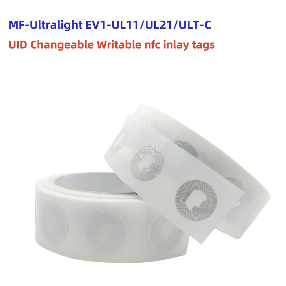

UID Сменная карта NFC MF0 13,56 МГц Сверхлегкая EV1-UL11 EV1-UL21 ULT-C Инкрустация Наклейка UID для записи 1 шт.