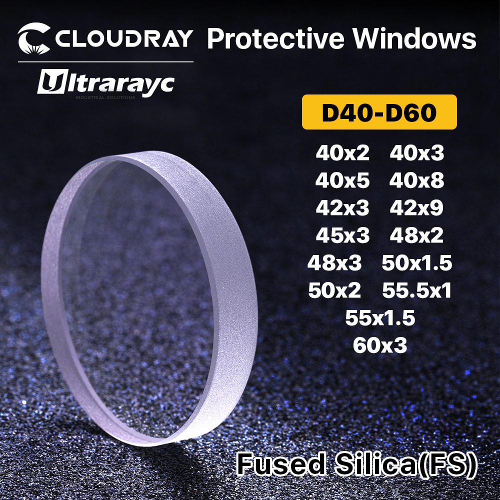 

Защитные окна для волоконного лазера Ultrarayc D40-D60 мм, плавленый кварцем кремнезема для волоконного лазера 1064 нм